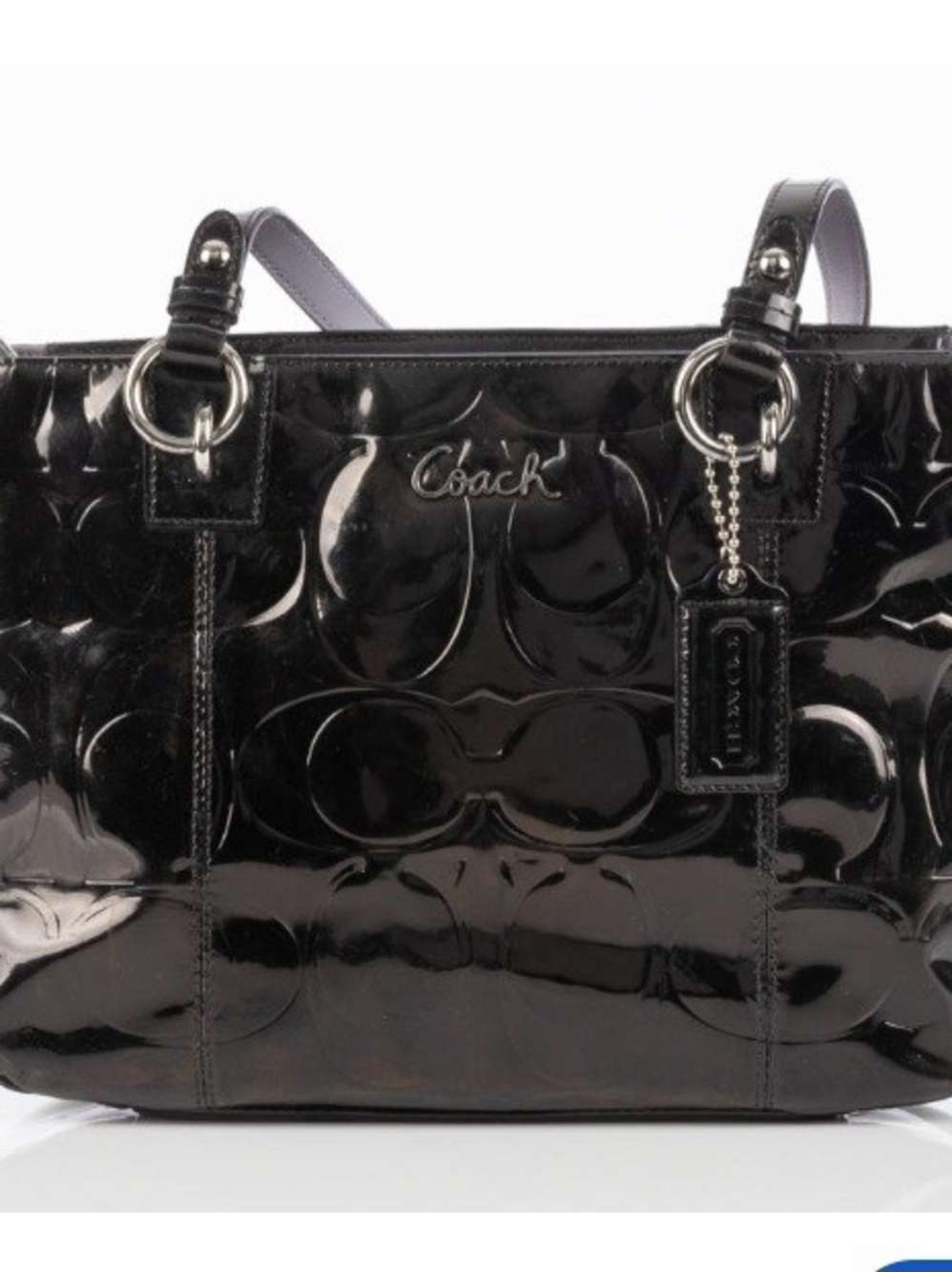 Coach Patent Leather Tote Bag in Black